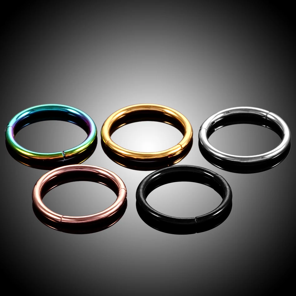 10 Stück Scharniersegment Nasenring Edelstahl Nasenring Septum Clicker Piercing Lippe Ohrknorpel Helix Körperpiercing Schmuck – Detail 8
