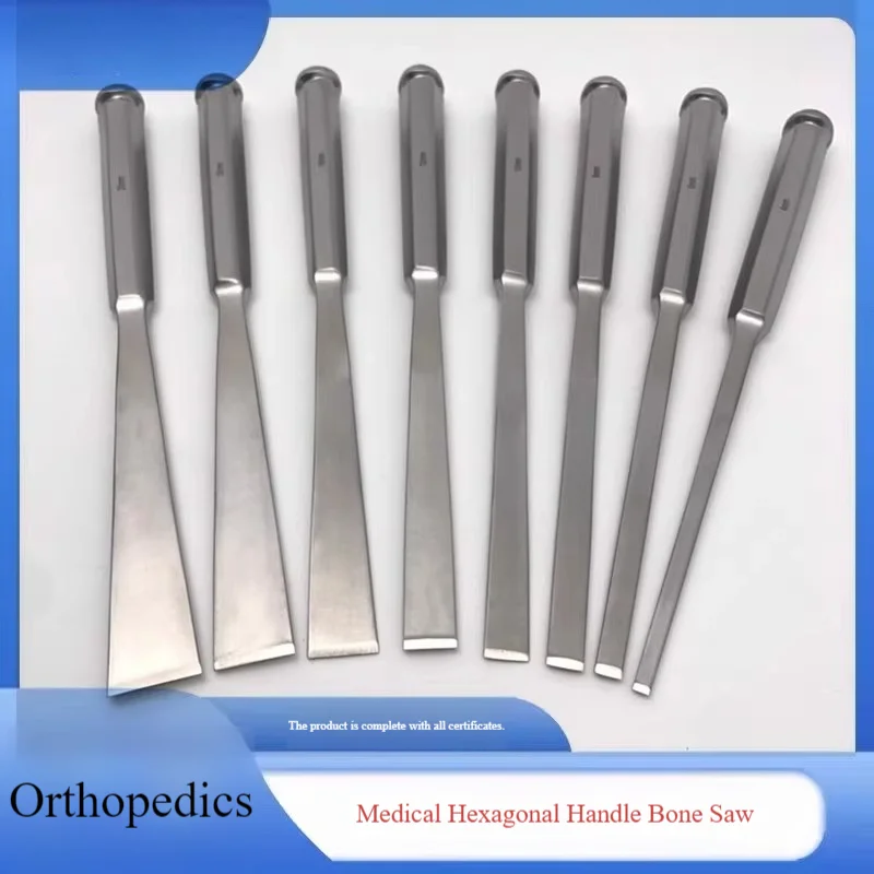 Professional Vet Orthopedic Chisel Set - 10pc Precision Ground Blades, Hex Handle for Small Animal Surgery