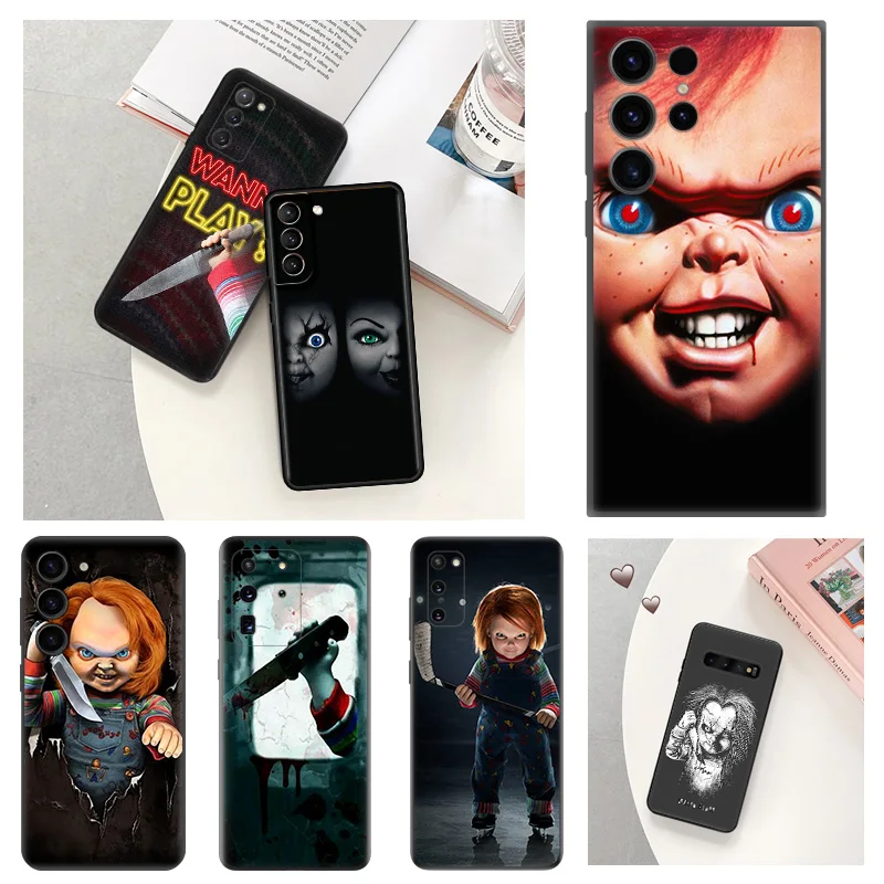 Silicone Soft Phone Case Cover for Samsung Galaxy S24 S23 5G S22 S21 Ultra S20 FE S10 Lite Plus Horror Child Chucky Fundas