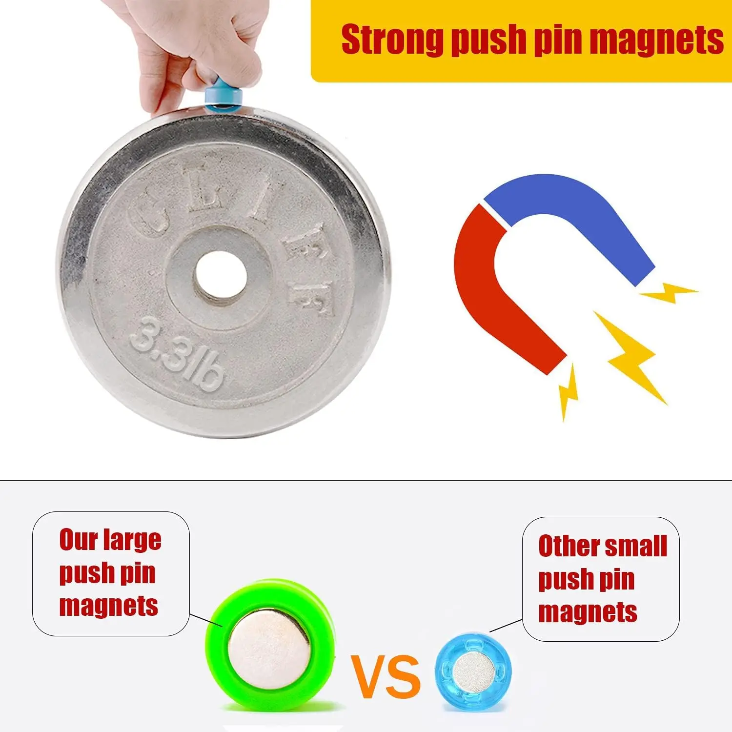 10PCS Push Pin Strong Magnets for Whiteboard Colorful Decorative Fridge Magnet for Office Home Map Kitchen School Dry Board view 5