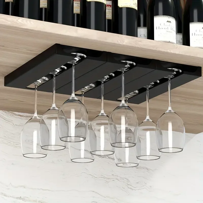 

Under Cabinet Wine Glass Holder Multifunctional Stemware Rack for Kitchen Bar Storage Kitchen Storage Cabinet Storage Rack