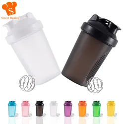 400ML Shaker Bottles Colorful  Whey Protein Powder Mixing Bottle Fitness Gym Shaker Outdoor Portable Plastic Drink Cup