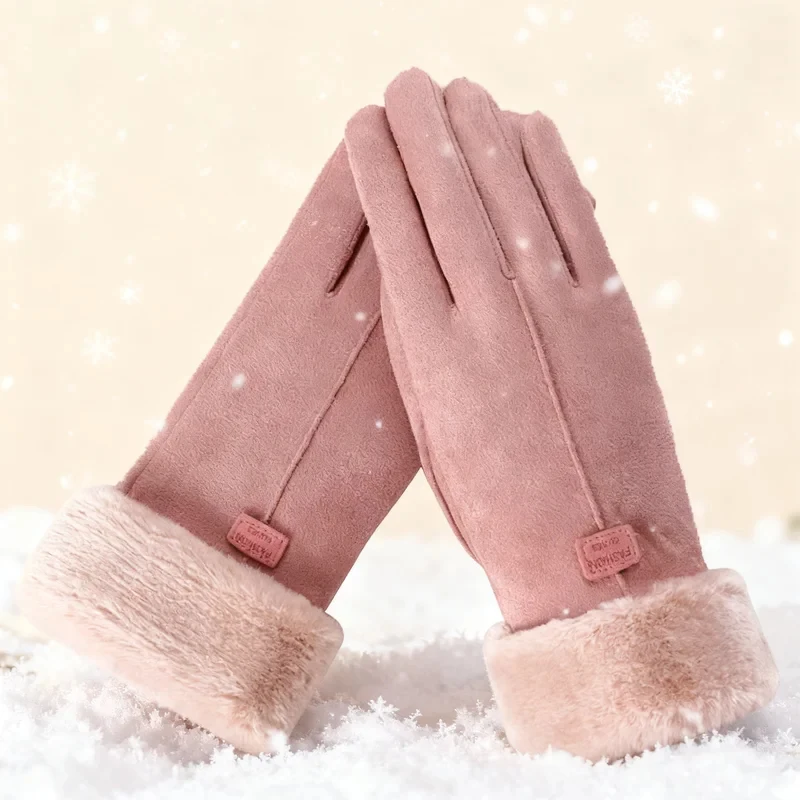

1-4Pairs Winter Gloves Thickened Warm Windproof Full Finger Gloves Anti-Cold Touchscreen Outdoor Sport Hiking Cycling Gloves