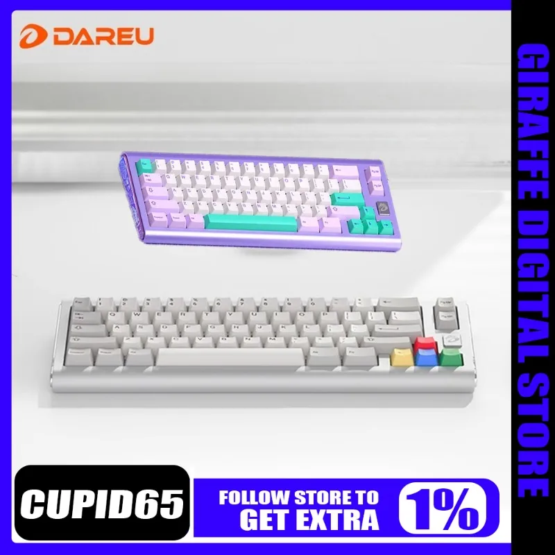 

Механическая клавиатура DAREU Cupid65 CHAOSERA для совместной работы, индивидуальная механическая прокладка для клавиатуры, алюминиевый блок, игровой офисный подарок
