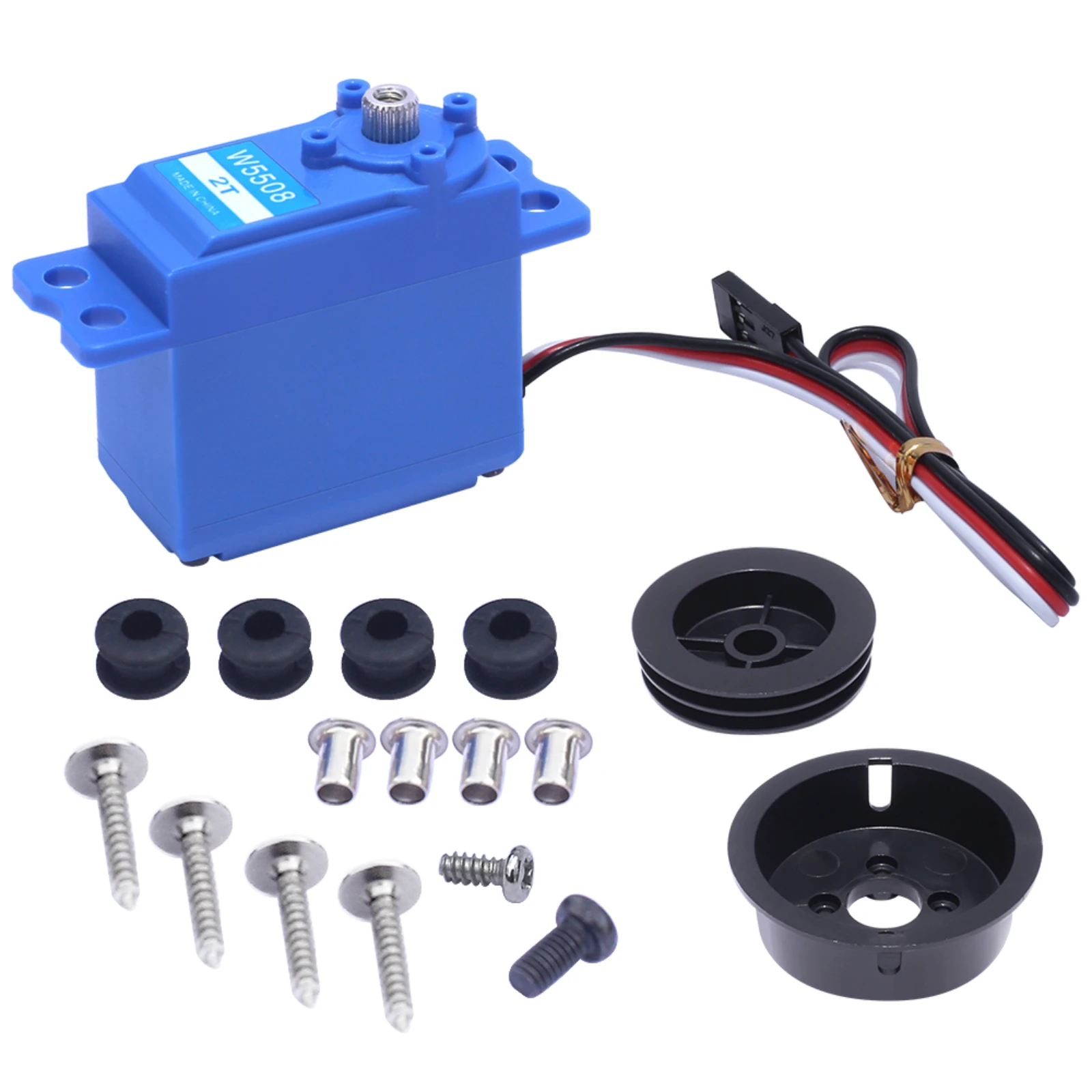 

JX W5508-2T 8 кг, 0,4 с, высокоскоростная парусная лебедка, цифровой сервопривод, металлическая шестерня, стандартная рулевая шестерня, 360 градусов для соревнований, радиоуправляемая лодка