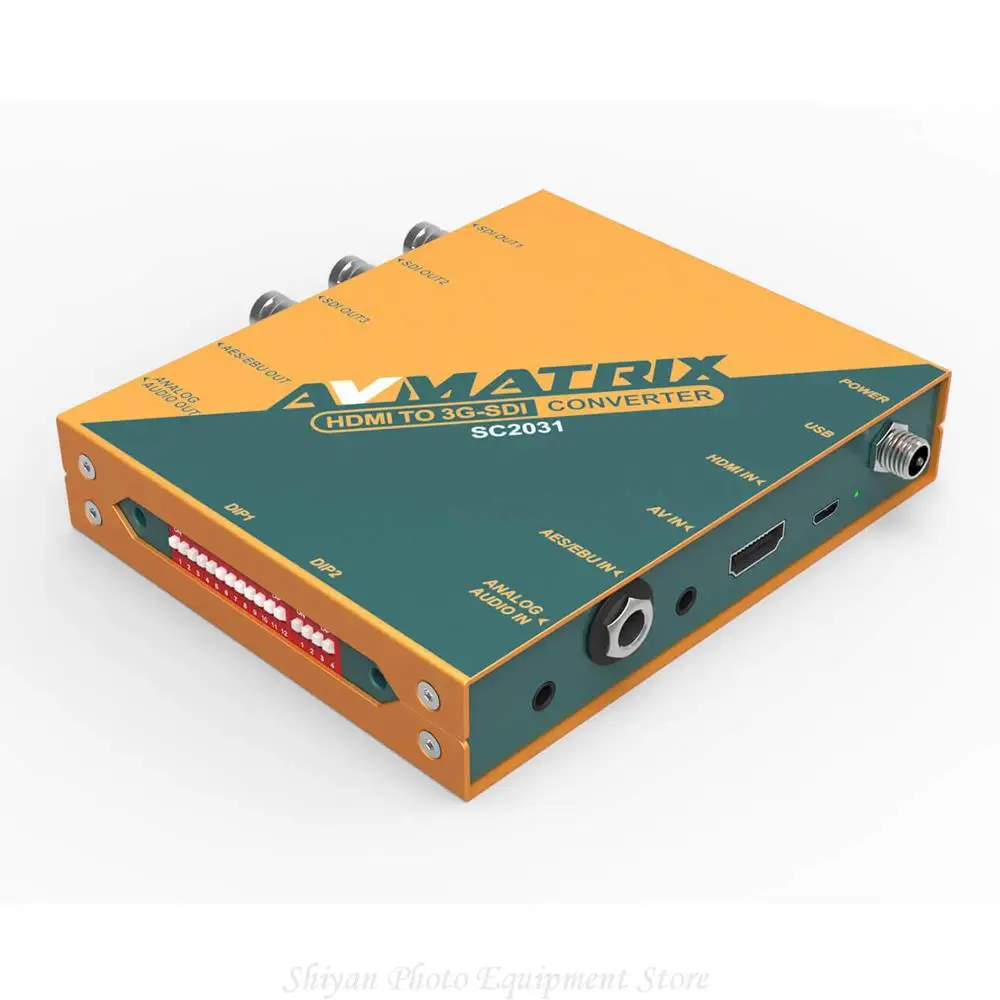 AVMATRIX-SC2031 hdmi/avから3g-sdiへのスケーリングコンバーター、トリプルパラレルsdi出力、オーディオ埋め込み