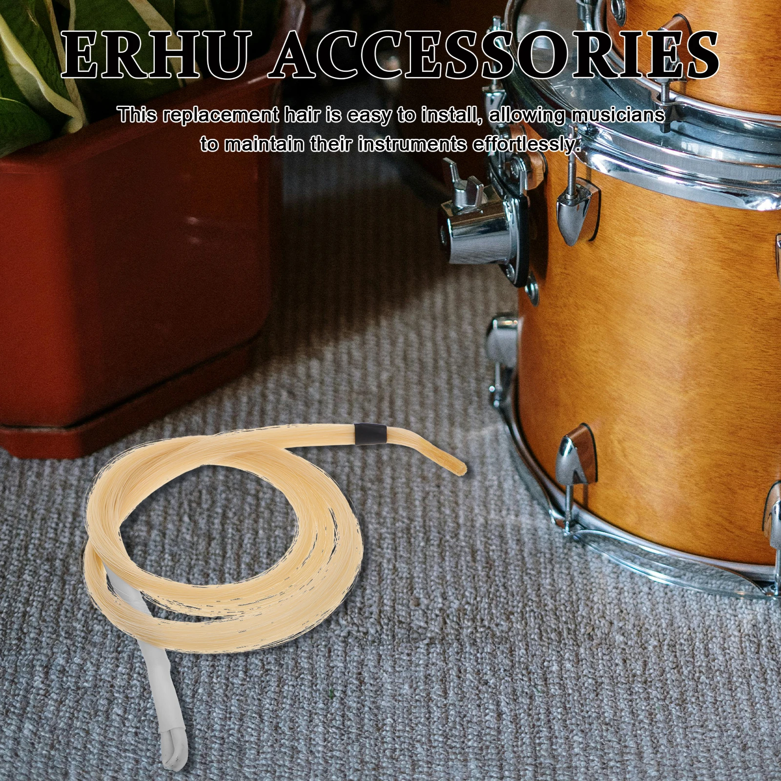 

Erhu Bow Hair Replacement Horse Fiddle Rehair Tool Spare for Violin Cello Viola Musical Instruments