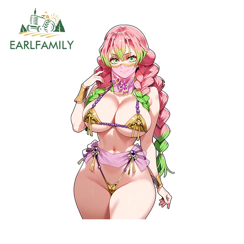 EARLFAMILY-pegatinas de coche de 13cm x 6,9 cm, calcomanía de Bikini, Hentai, Waifu, tetas, NSFW, botín, demonio, Ahegao, decoración de personalidad