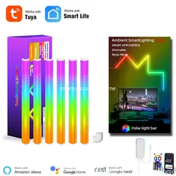 Tuya  RGBIC Smart LED Wall Light Multicolor Music Sync LED Light for Gaming TV Bedroom Streaming APP Control Alexa Compatible