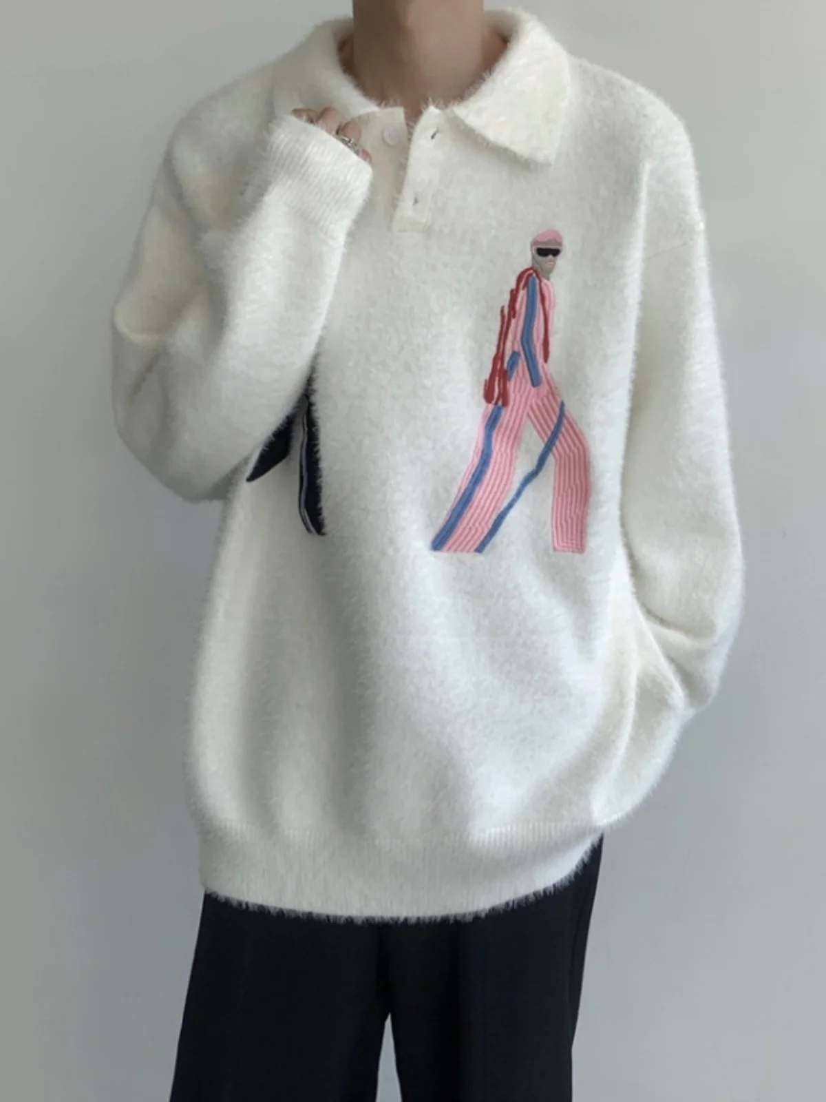 

Мужской утепленный свитер из кашемира, зимний модный брендовый свитер в стиле оверсайз, вязаная кофта с круглым вырезом и длинными рукавами, повседневная верхняя одежда