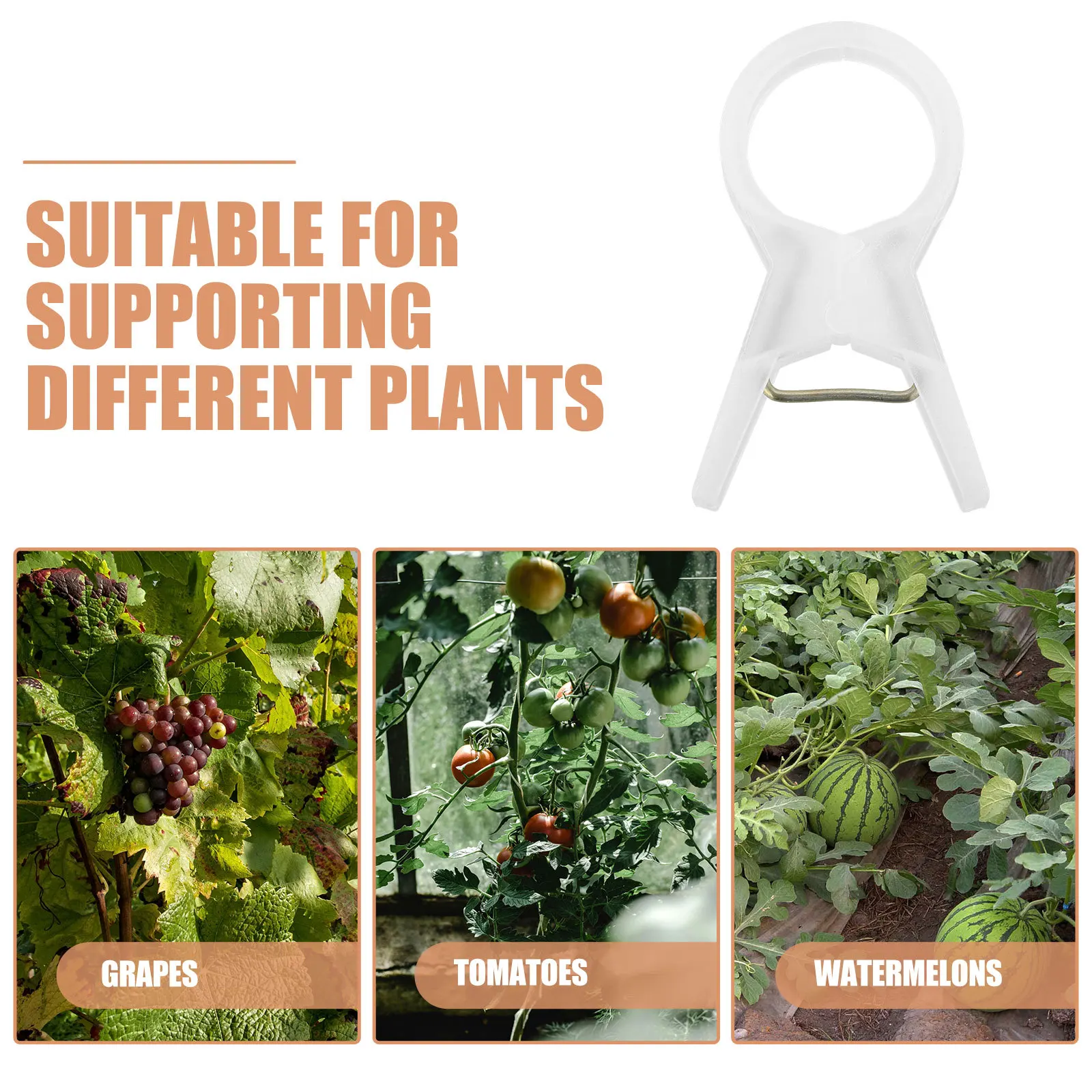 

100Pcs Plant Vine Clips Flexible Plastic Stem Supports for Garden Trellis Tomato Clips Plant Clip Stem Supports Clip