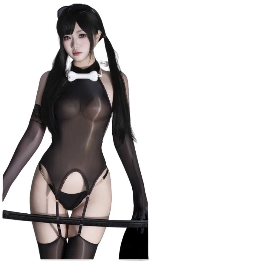 Sexy Lace Dress Perspective Hot Secretary Role Play Smooth Bodysuit Temptation Charm Costumes Lingerie Nightclub Bar Temptation