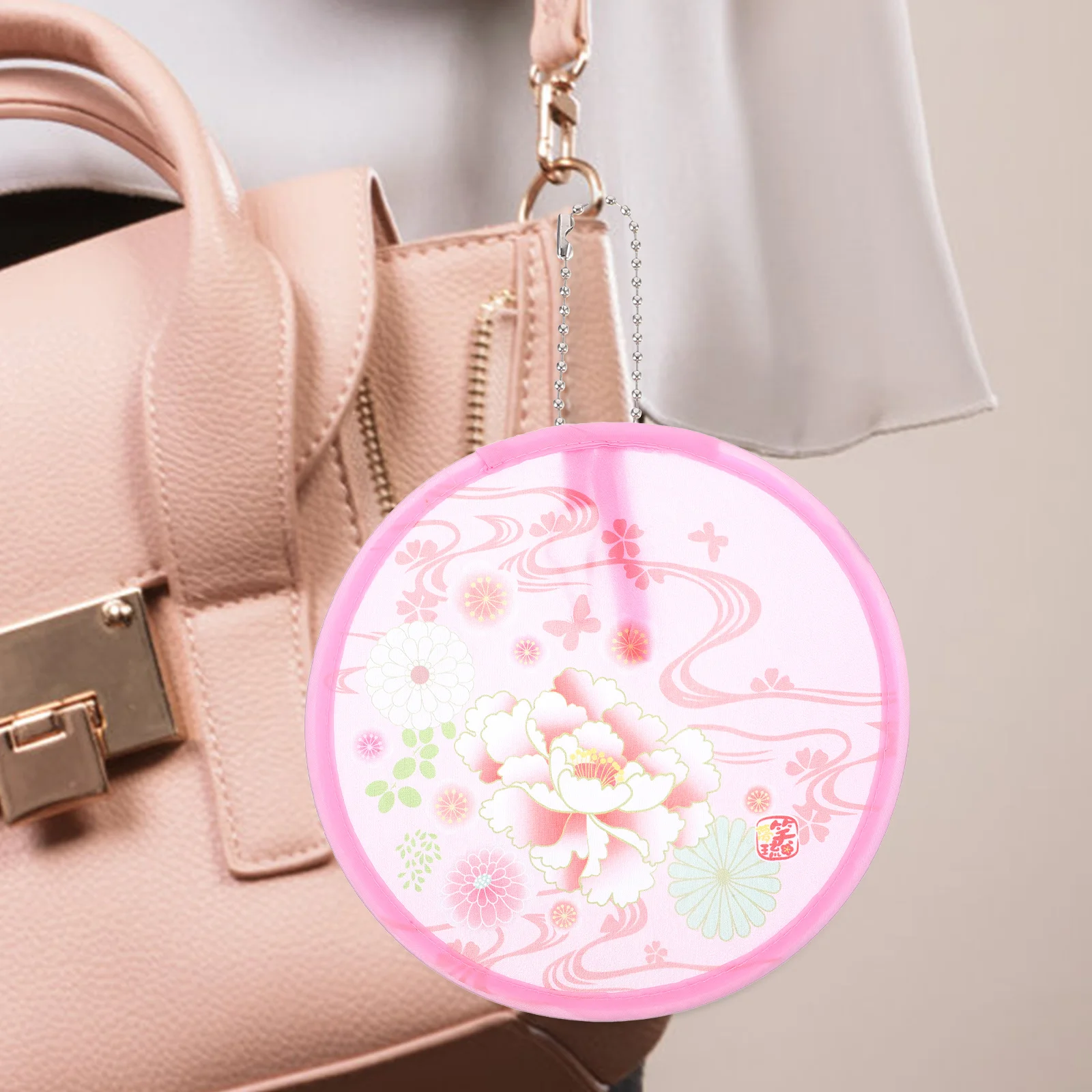 

5Pcs Foldable Fan Floral Round Hand Fans Lightweight Safe Portable Collapsible Fans Summer Outdoor Cooling