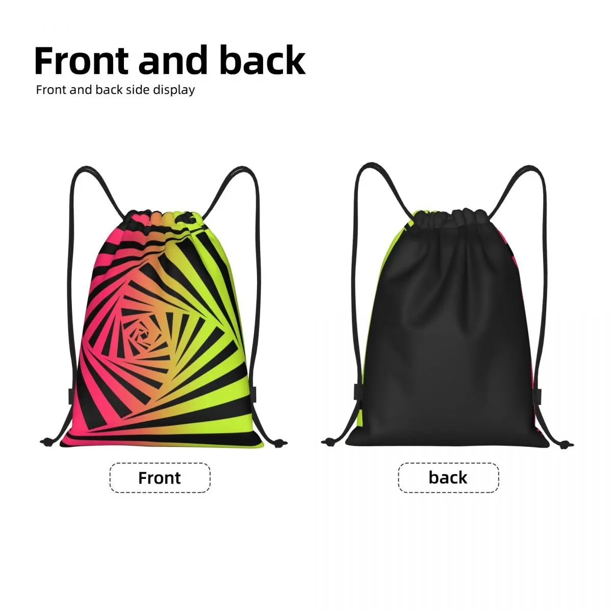 Custom Vision Gator Swirl 1 Drawstring Backpack Women Men Gym Sport Sackpack Foldable Training Bag Sack