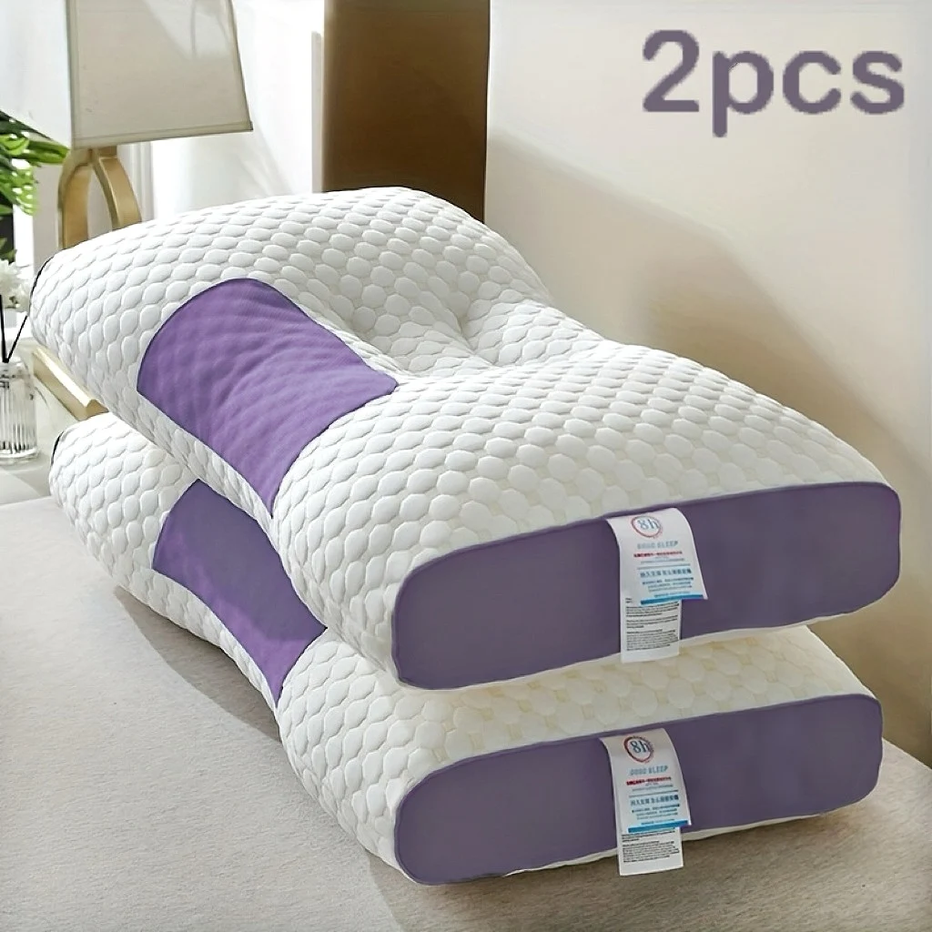 

[Knitted Neck Protection Pillow] 2Pcs Knitted SP Neck Protection Pillow Moisture Absorption Breathable Sleep Pillow Core