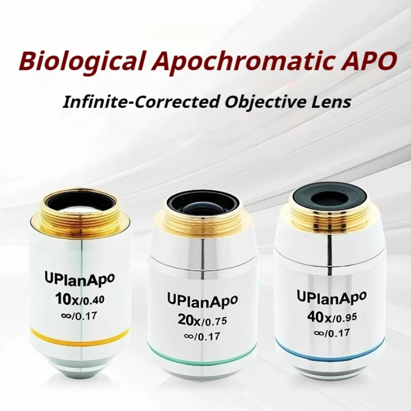 UPlanAPO Biological Plan Achromatic Objective Lens 4X/10X/20X/40X/60X/100X High Numerical Aperture for Microscope