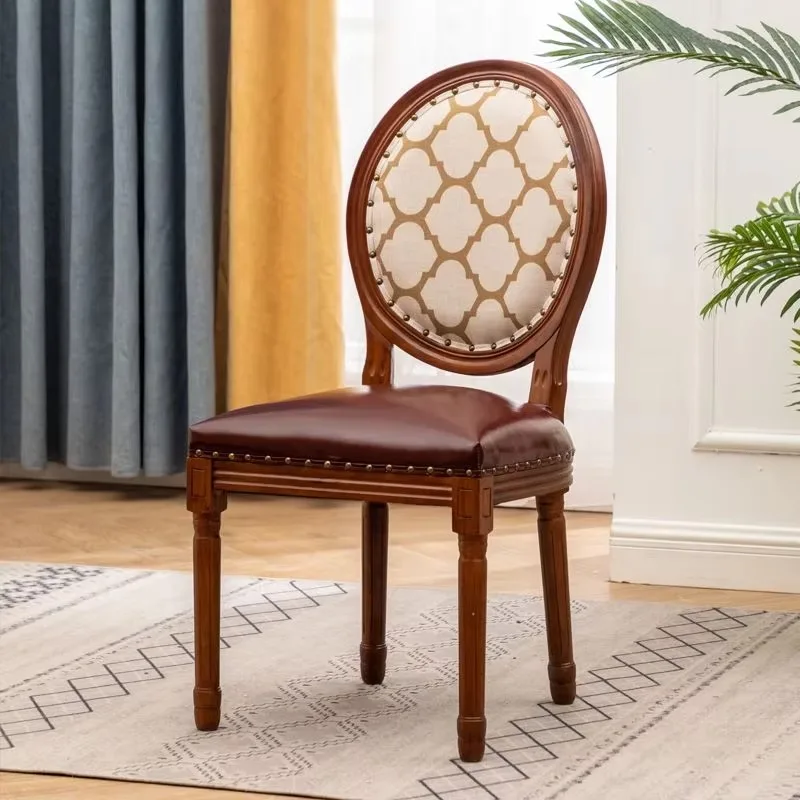 Rustic Nordic Backrest Dining Chairs Elegant Nordic Mid Century Sofa Accent Events Vanity Wooden Sillas Para Comedor Furniture
