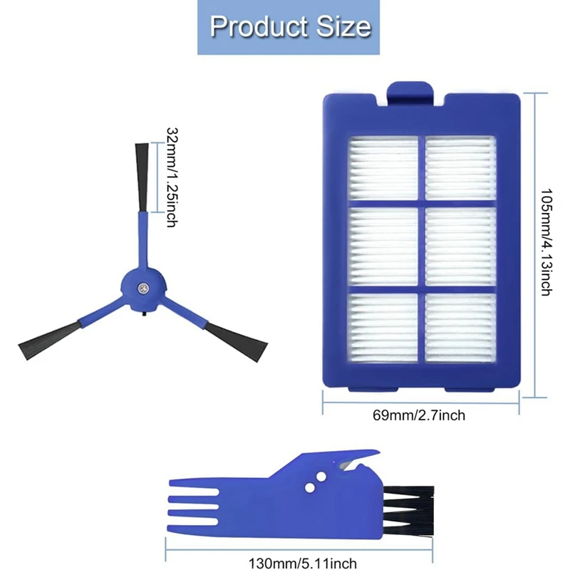 Filtry HEPA szczotki bocznej, jak pokazano część zamienna do odkurzacza robota Eufy Robovac X8 Hybrid Series