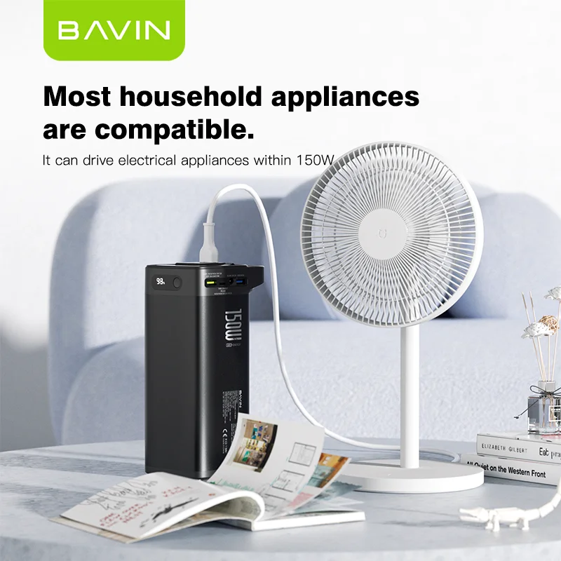 BAVIN PC021S Support 22.5W Fast Charging 150W High Capacity Mini Portable Power Bank Supply Travel Without Power Interruption