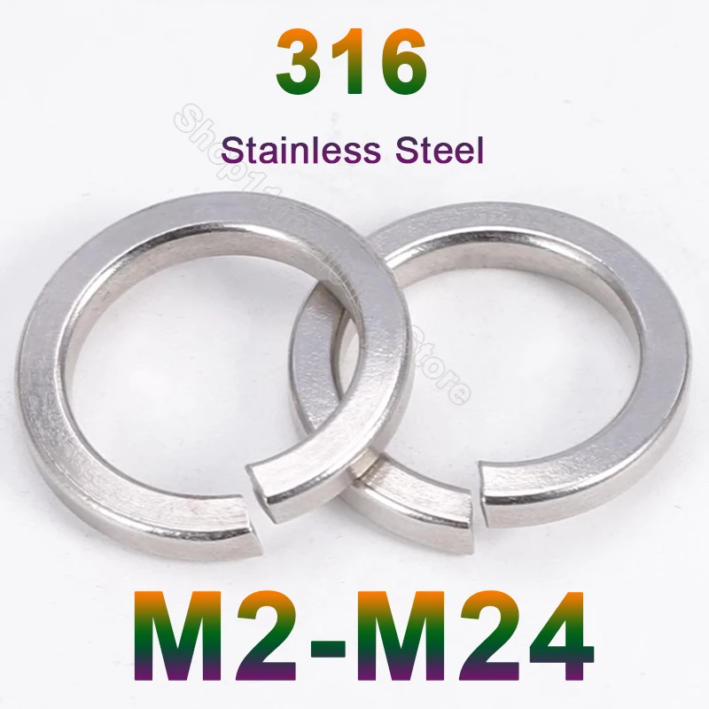 3-30Pcs Spring Split Lock Washers 316 Stainless Steel Elastic Gasket Ring M2 M2.5 M3 M4 M5 M6 M8 M10 M12 M14 M16 M18 M20 M22 M24