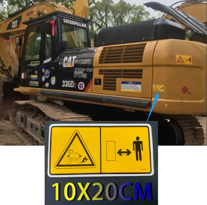 Excavator Supplies Yellow Danger Safety Sticker With White Wdge Special Sticker For E313 E320 E323 E330