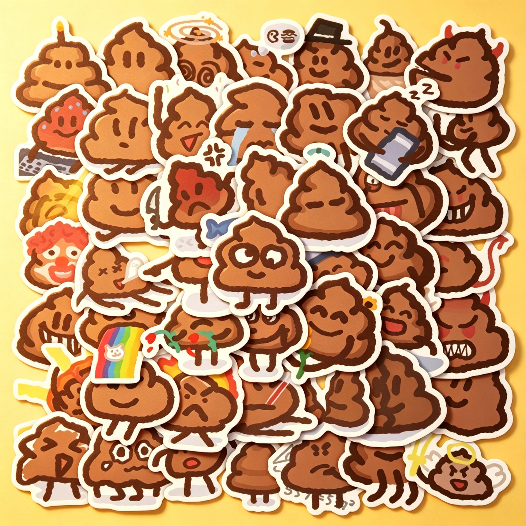 60pcsPoop stickers Fun Stickers Creative Mobile Phone and Journal Decoration Stickers