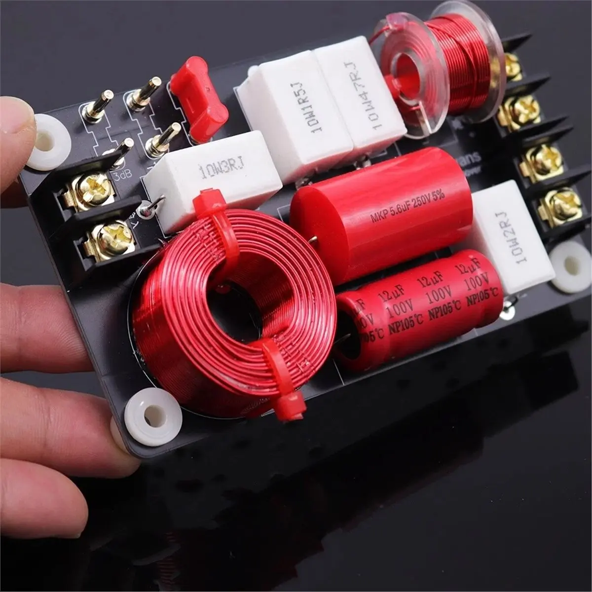 150W 2-Way Crossover for Hi-Fi Bookshelf Speaker Dual Air Core Inductor 2500Hz HiFi Crossover