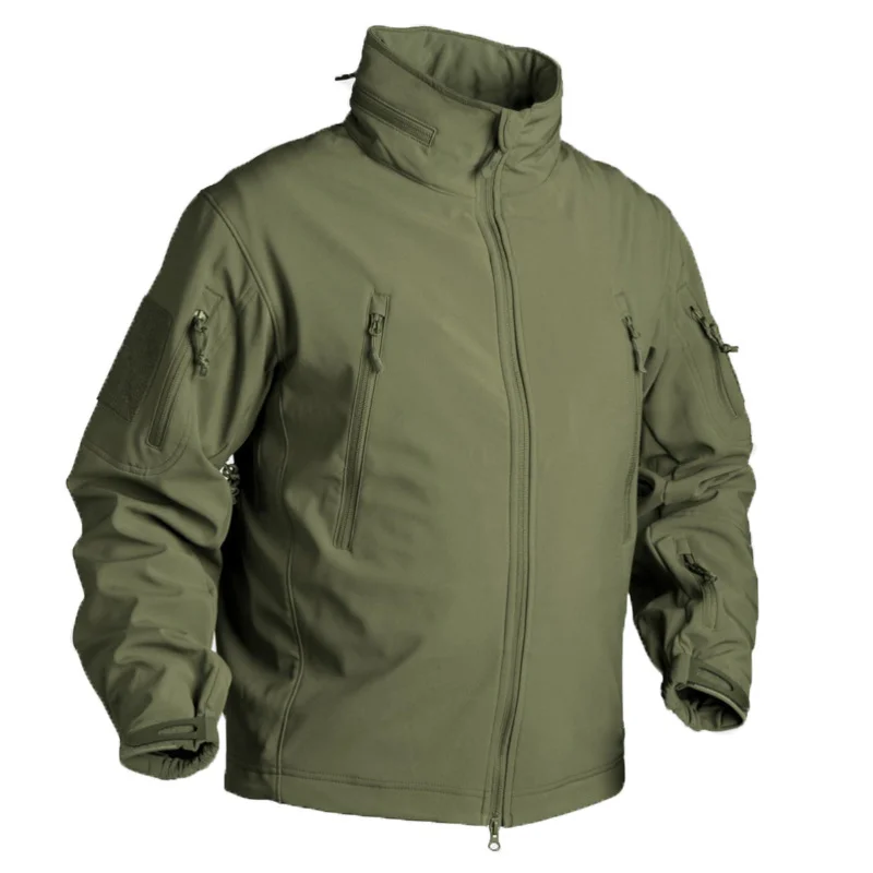 Fall Winter Fleece Jacket for Men Soft shell Tactical Waterproof Army Camouflage Coat Airsoft Clothing Multicam Windbreakers