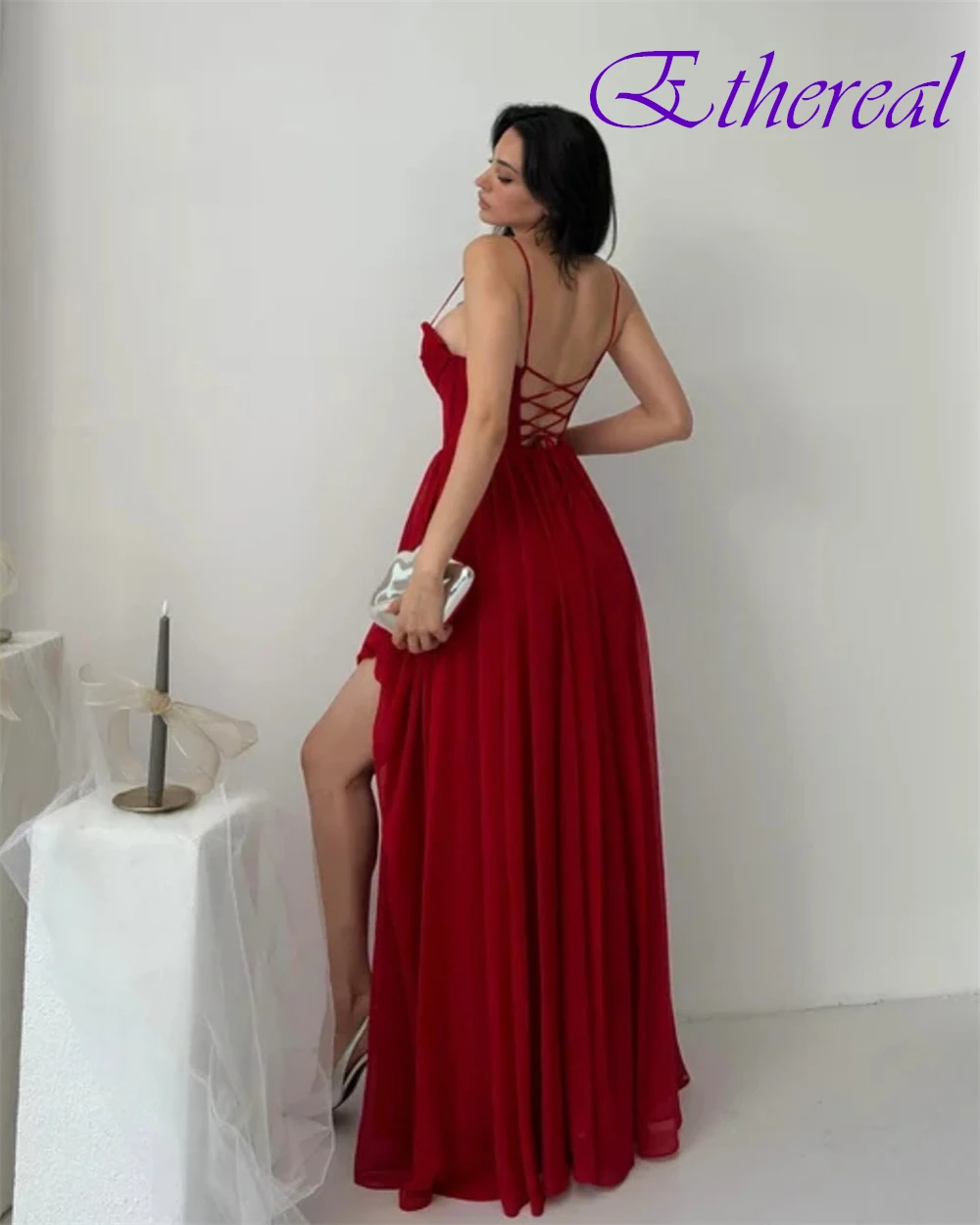 Vestido de noite clássico personalizado, chiffon, alta qualidade, alças espaguete, vestidos de baile, delicados, sem mangas, vestidos para ocasiões especiais