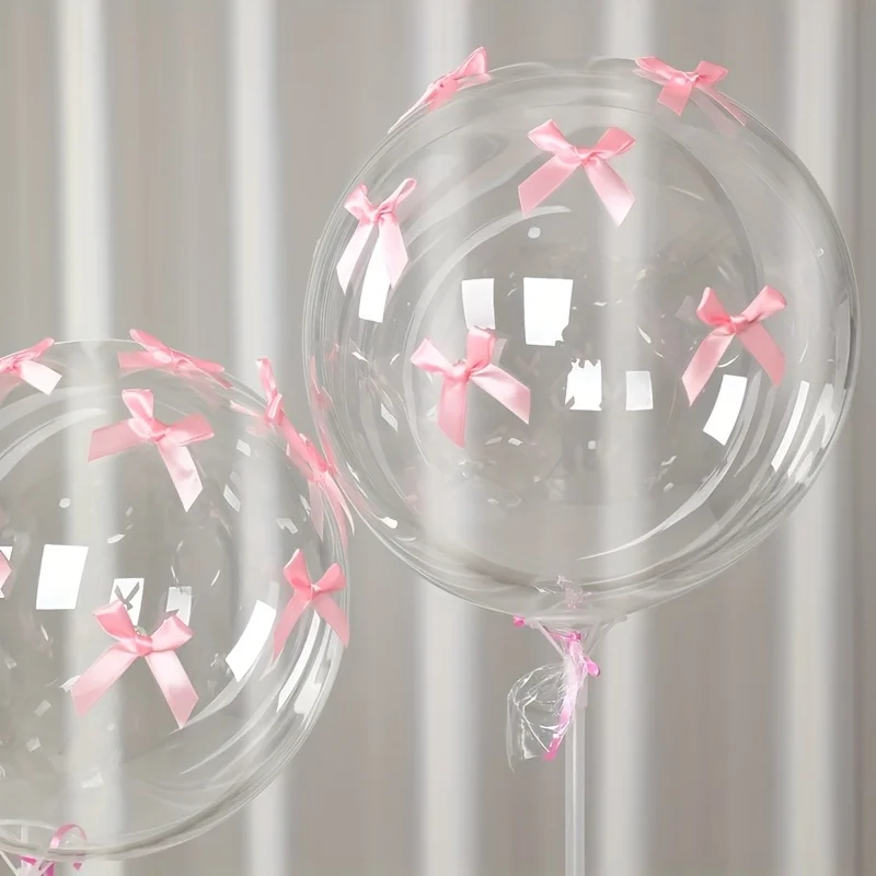 Schleife Transparent Popo Ballon Set DIY Paste Schleife für Hochzeit, Singles Party, Geburtstagsfeier, Jubiläum Duschdekoration – Detail 3