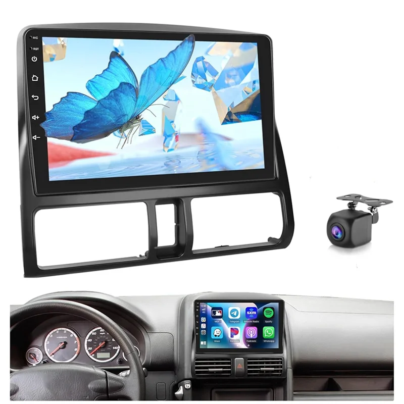 Classy-Android 14 9 Inch Car Stereo Radio With Wireless Carplay/Android Auto For Honda CRV 2002-2006 Multimedia Player Backup Ca