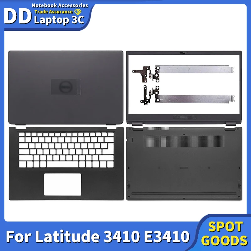 

New Laptop LCD Back Cover Front bezel Hinges Palmrest Bottom Case Original For Dell Latitude 3410 E3410 0GMYC0 Notebook Parts