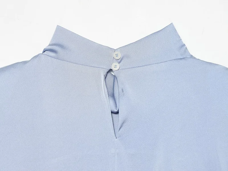 MUJER 2026 Satin Ärmellose Tops für Damen Schleife Plissiertes Crop-Top Sommer Tanktop mit Schulterpolstern Strand Damen-Oberteile – Detail 8