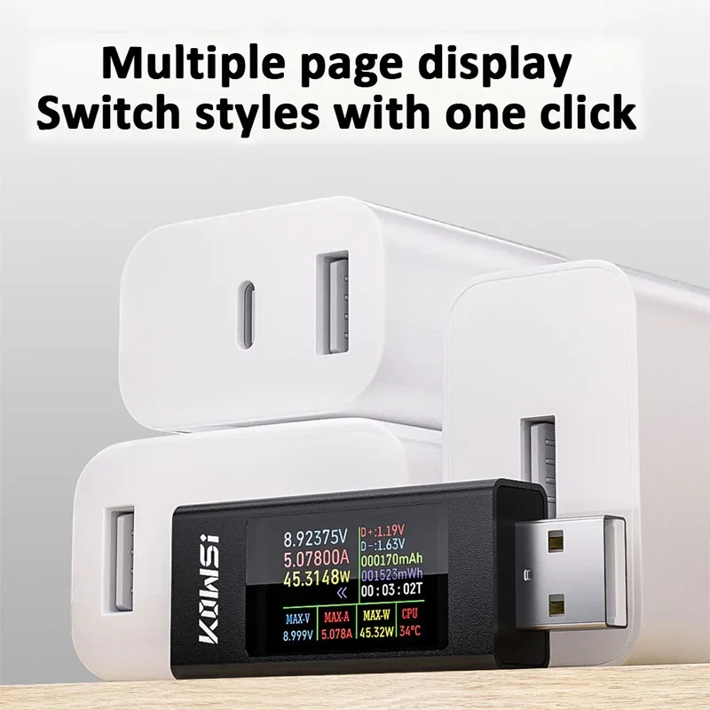 デジタルDC電圧計と電流計,電流電圧計,USBテスター,電流計検出器,充電器,インジケーター,4-30v,6.5a