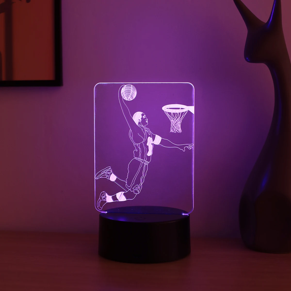 3D Basketball Youth Night Light RGB 7 Color Touch Gradient Atmosphere Night Light Suitable for Home Decoration