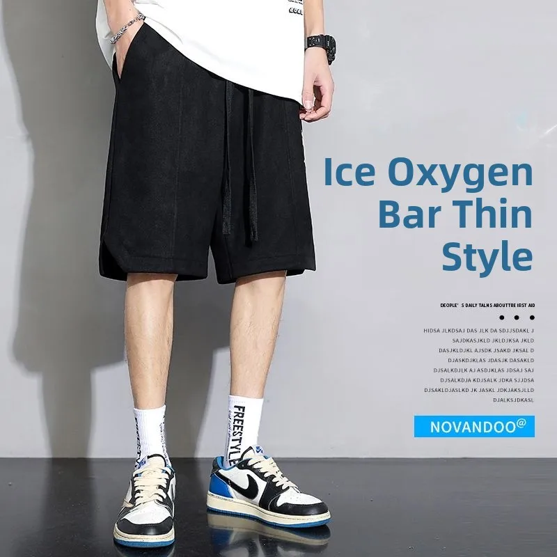 

2026 New Men's ort Pants Summer Thin American High Street INS Trendy Loose Sports Casual Five-Quarter Mid-Pants