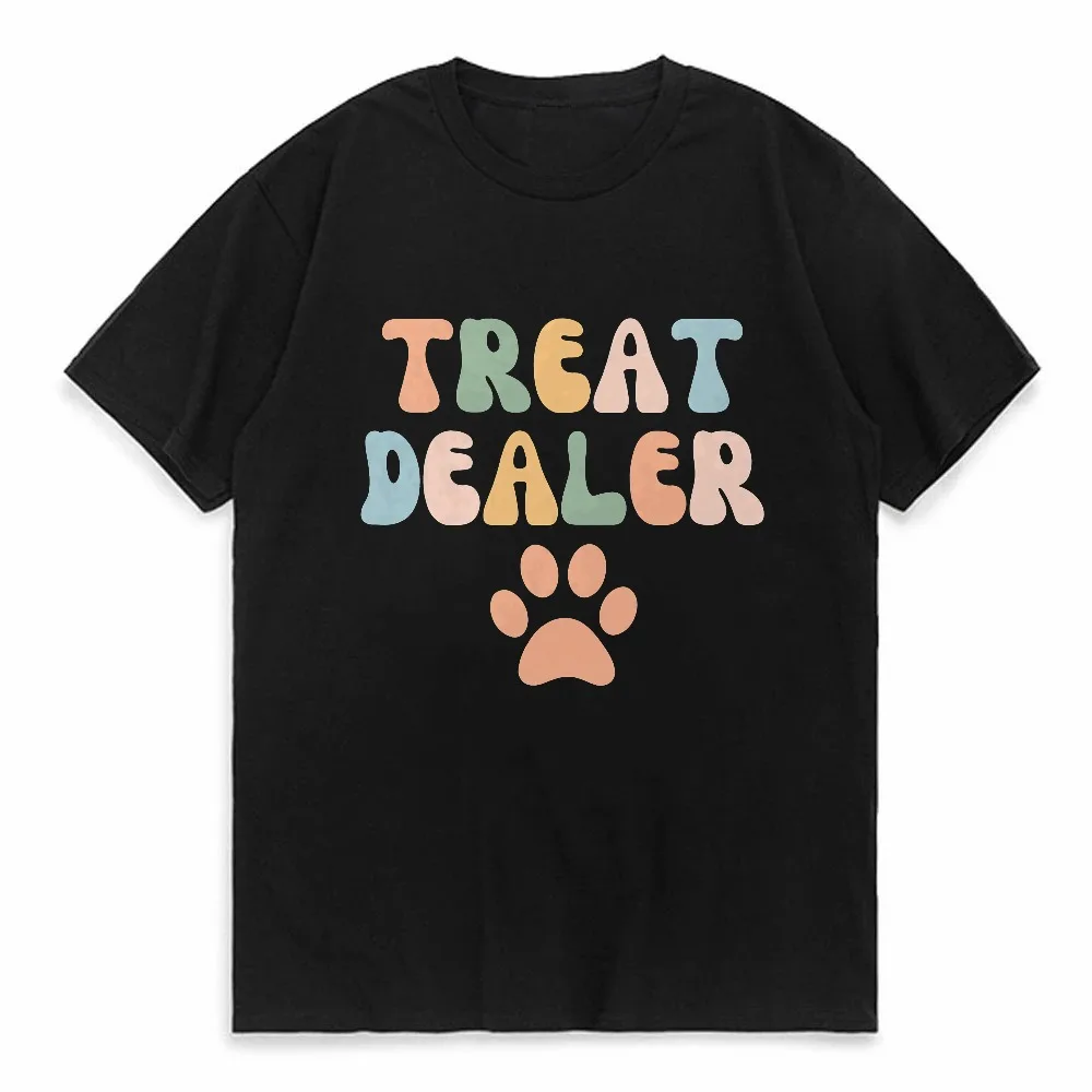 

Treat Dealer Print T-Shirt Fashion Vintage Shirts causal Streetwear Harajuku Street Short tshirt outdoor sport Round Neck tees