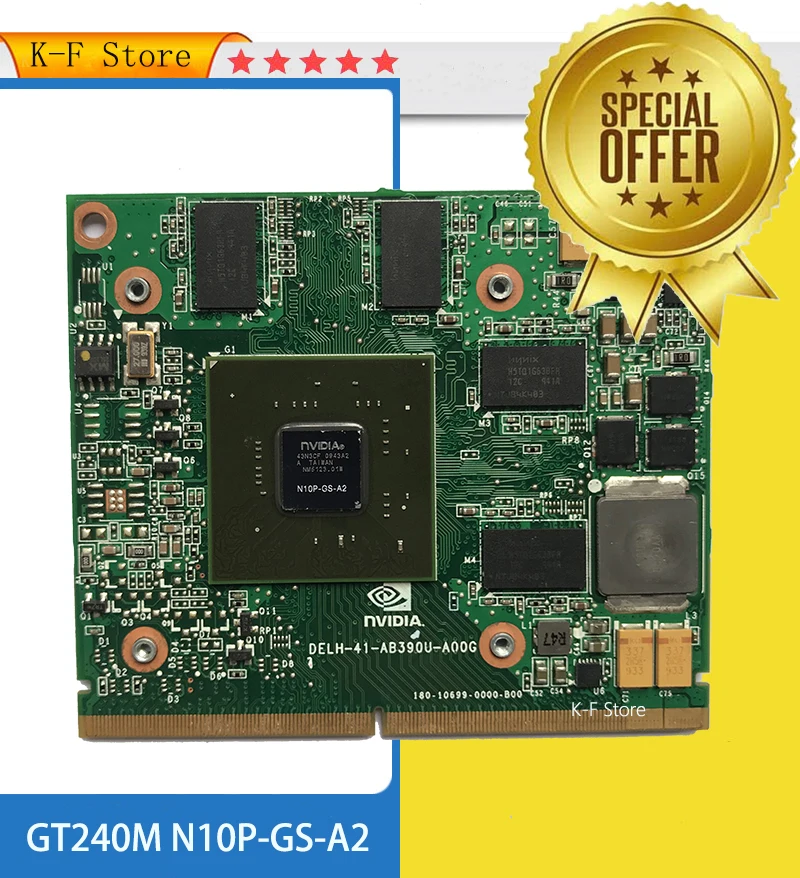 

Graphics Video Card Geforce GT 240M GT240M 1GB DDR3 N10P-GS-A2 for Acer Aspire 5739 5935 7738 8735 8940 Laptop