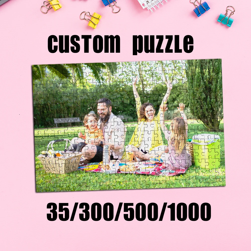 35/150/300pcs  family Customized Poster Custom Puzzles in Photos Personalized Picture For Baby Toy Kids Gift