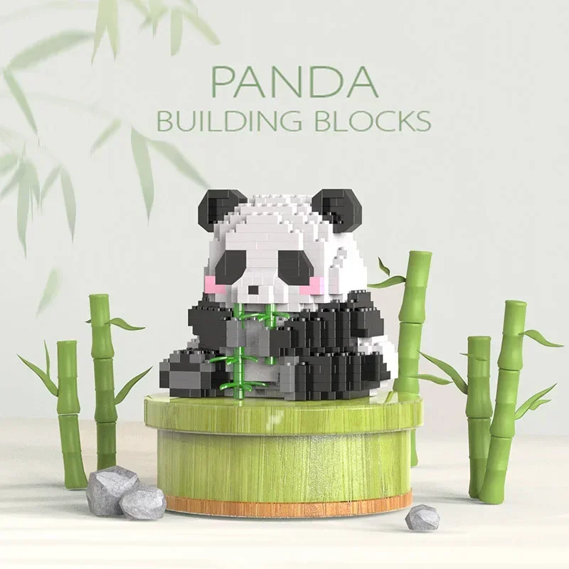 2023 New Creative MINI Chinese Animal Panda Model Building Block MOC DIY  Diamond Bricks Toys for Children Boys Girls Gifts