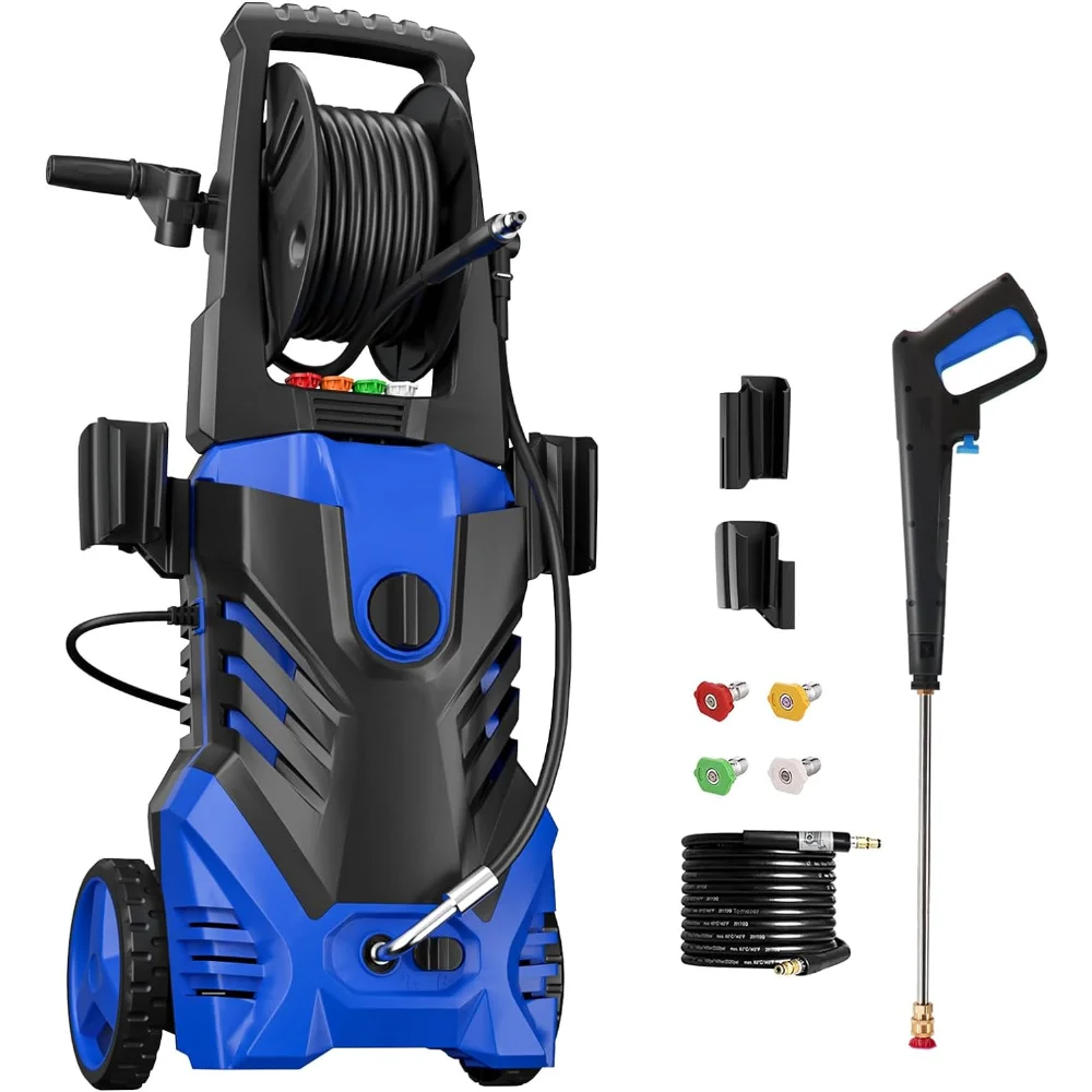 

Pecticho Electric Pressure Washer 4000 PSI 2.6 GPM Power Washer Powerful Power Washer with Hose Reel, 4 Quick Connect nozzles