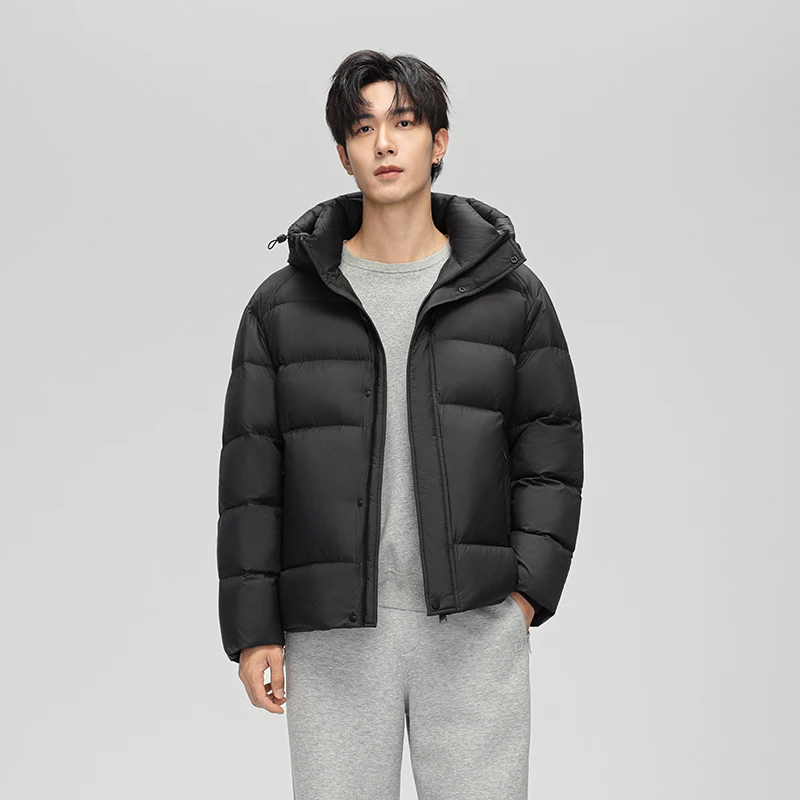 90% الأبيض بطة أسفل سترة الشتاء 2025 الرجال الكورية العصرية سترة معطف دافئ مبطن أبلى يندبروف مقنعين سترة منفوخة #5
