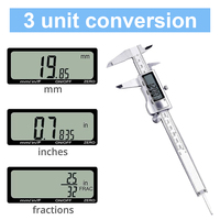 150mm/6Inch Caliper Tool with Large LCD Screen Depth Ruler Easy Switch From Inch Metric Fraction High Accuracy for DIY/Household