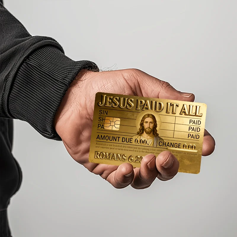 Jesus Paid It All Romans Key Card Skin Sticker for Credit Debit Cards And Transit Passes Christian Room Key Cover Decal view 6