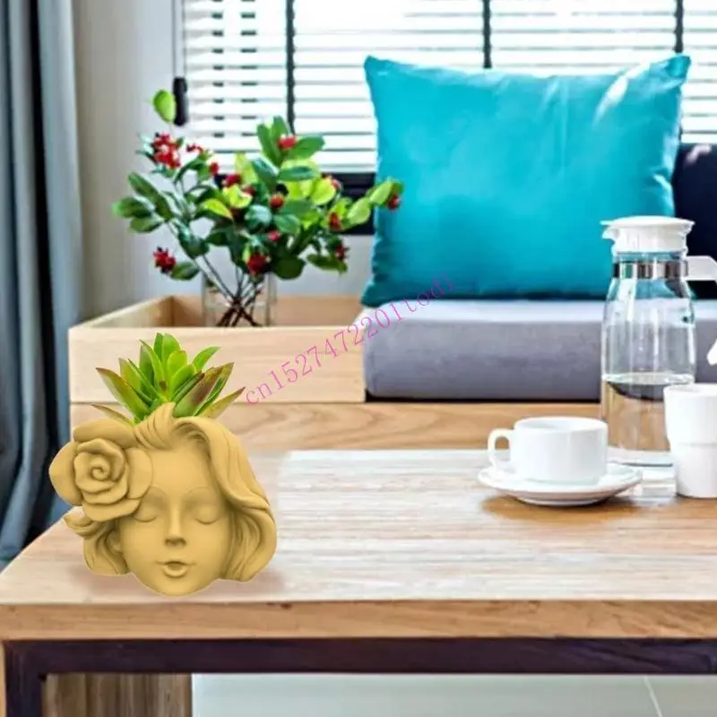 

M76B Flower Pot Silicone Mold Diy Succulents Concrete Flower Pot Plaster Cement Mold