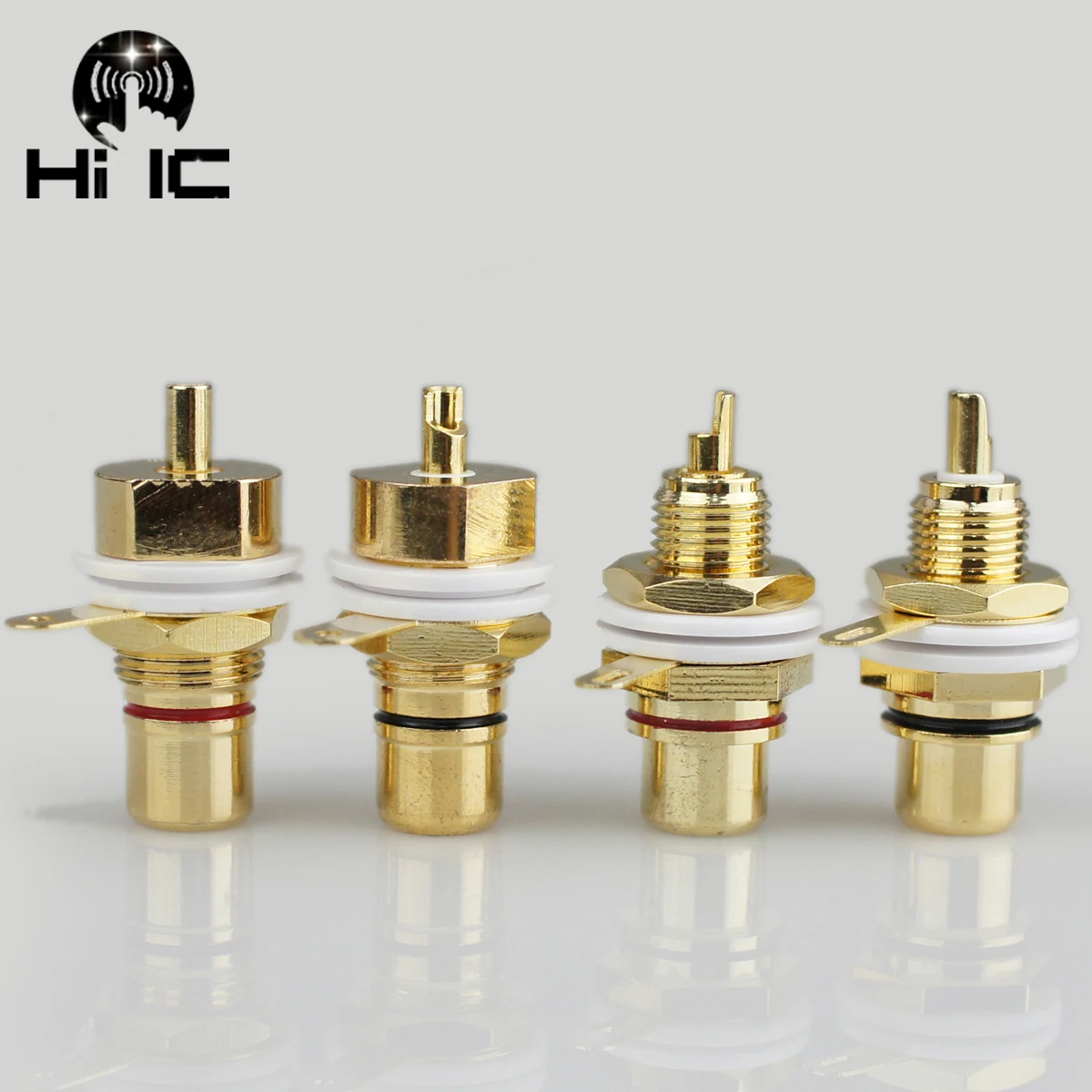 1 par amp de alta fidelidade cobre puro banhado a ouro rca fêmea soquete chassi rca cmc conector fêmea plugue do terminal áudio cobre