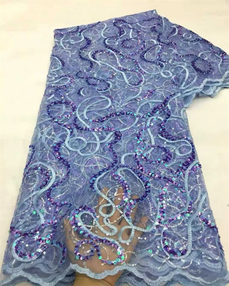 

Африканская нигерийская высококачественная тюлевая кружевная ткань с блестками и вышивкой, французский красный цвет для свадебных платьев