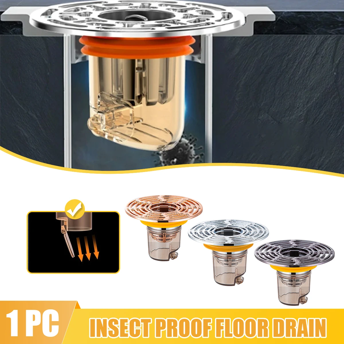 Self-Closing Odor and Insect Proof Floor Drain Core Deodorant Anti-Odor No Smell Toilet Bathroom Sewer Shower Drain