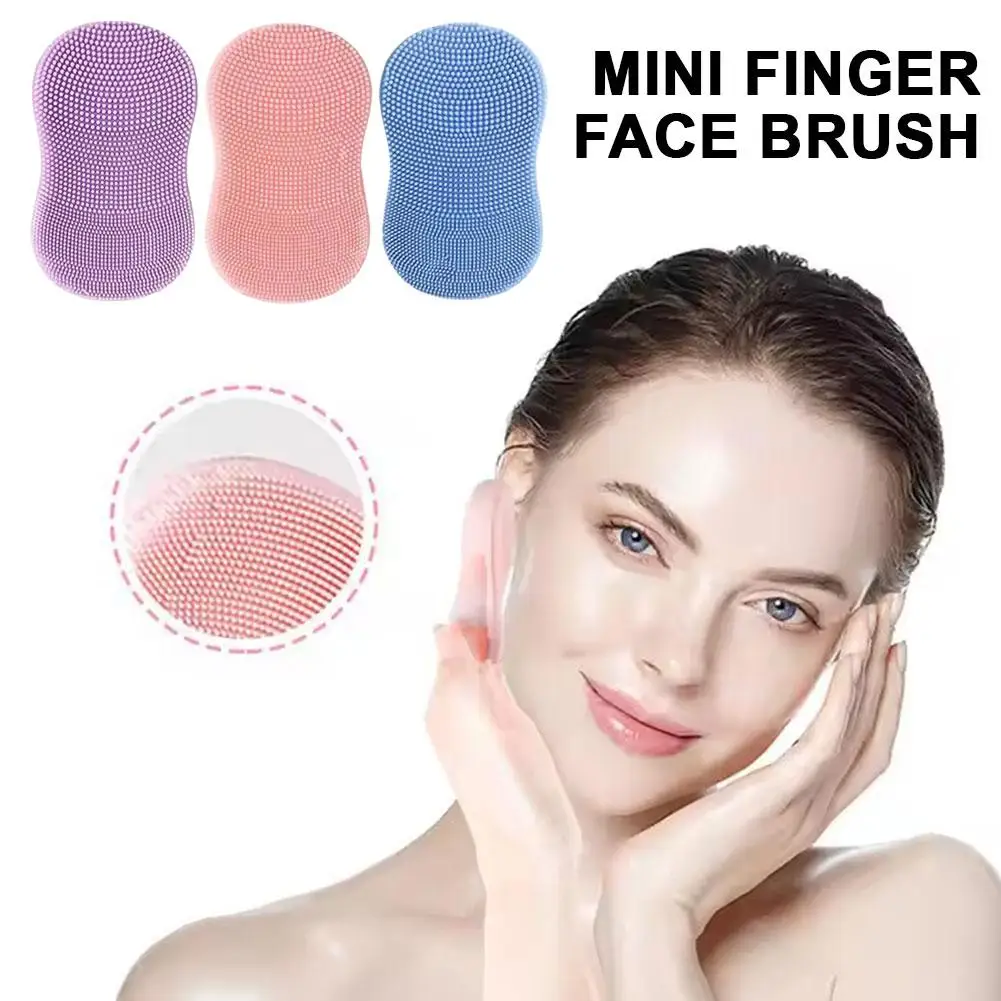 Mini Finger Face Wash Brush Soft Hair Silicone Brush Clean Nose Remove Wash Face Cleansing Brush with Massage Pores Makeup G9C3