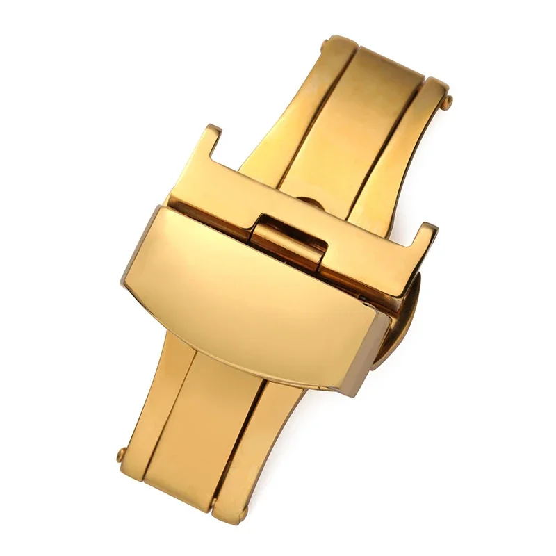 الفولاذ المقاوم للصدأ فراشة مشبك مصقول زر حزام (استيك) ساعة مشبك 10 12 14 16 18 مللي متر 20 مللي متر 22 مللي متر 24 مللي متر حزام ساعة المشبك اكسسوارات